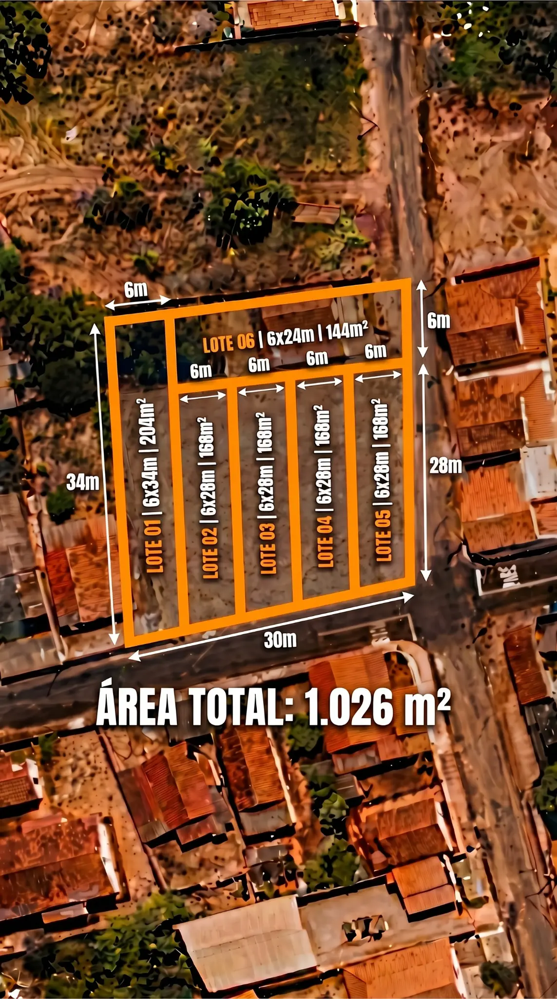 Lotes Residenciais — 6 Unidades | Área Total 1.026m²